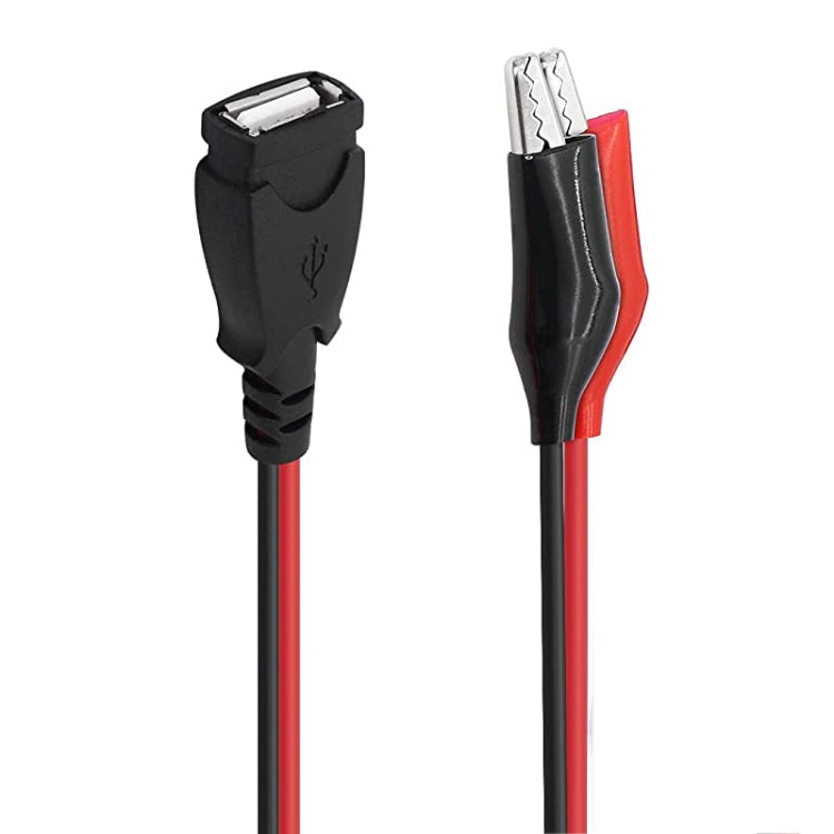 USB-A Female To 2 x Crocodile Clip Power Connection Extension Cable, Length: 0.5m, USB-A Female USB-A Female To 2 x Crocodile Clip Power Connection Extension Cable, Length: 0.5m, USB-A Female